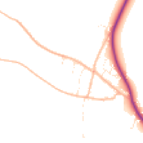 Daytime road noise heatmap for TA6 4ST