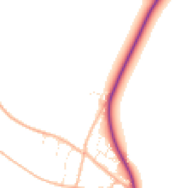 Daytime road noise heatmap for TA6 4SU