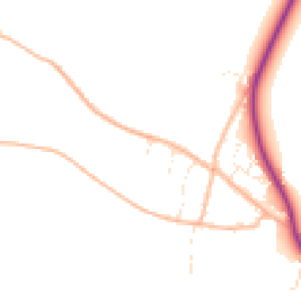 Daytime road noise heatmap for TA6 4SX