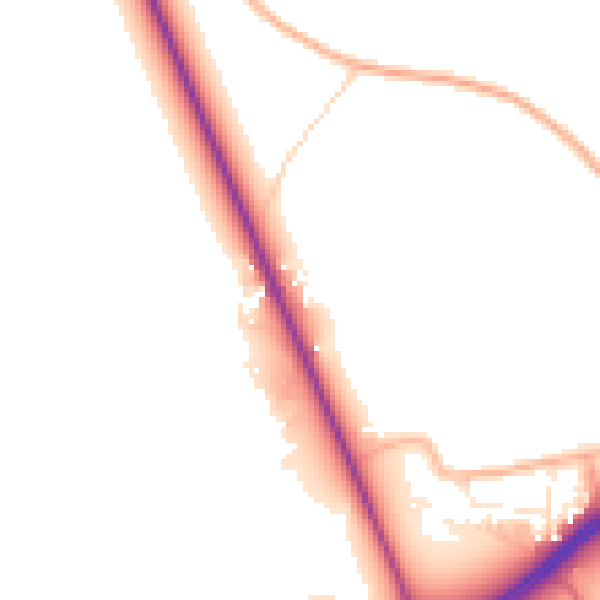 Daytime road noise heatmap for TA6 4TF