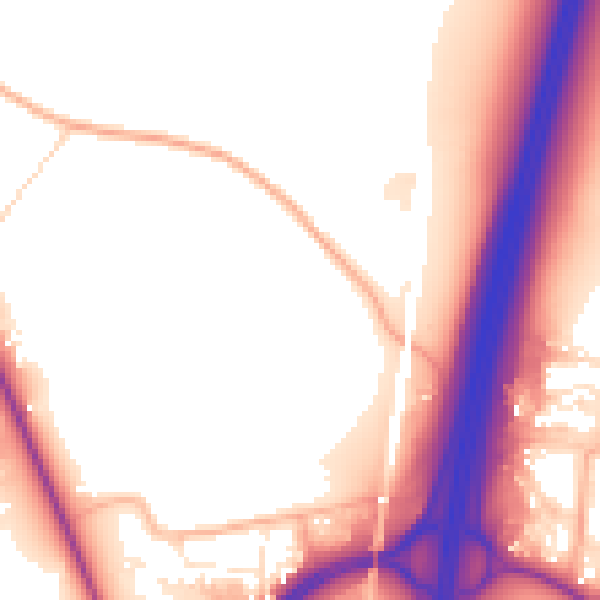 Daytime road noise heatmap for TA6 4TG