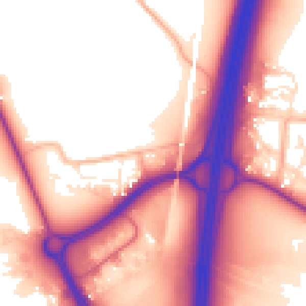 Daytime road noise heatmap for TA6 4TJ
