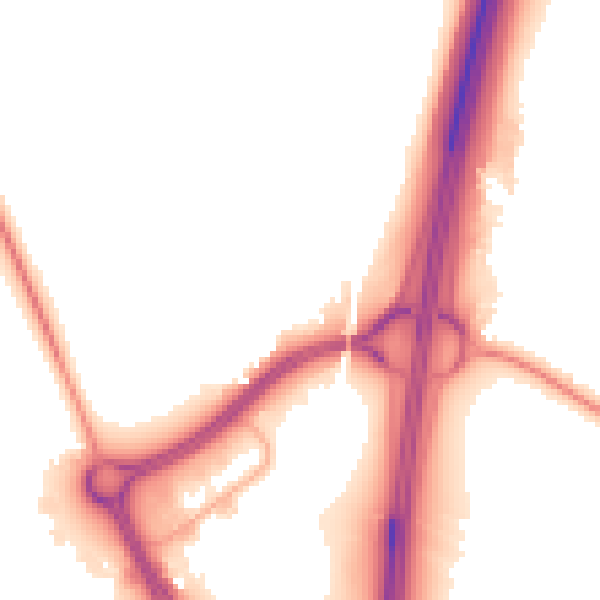 Night-time road noise heatmap for TA6 4TJ