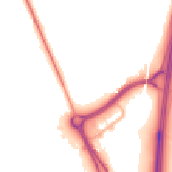 Night-time road noise heatmap for TA6 4TQ