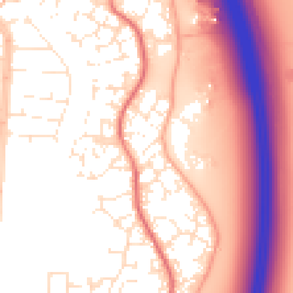 Daytime road noise heatmap for TA6 4TX