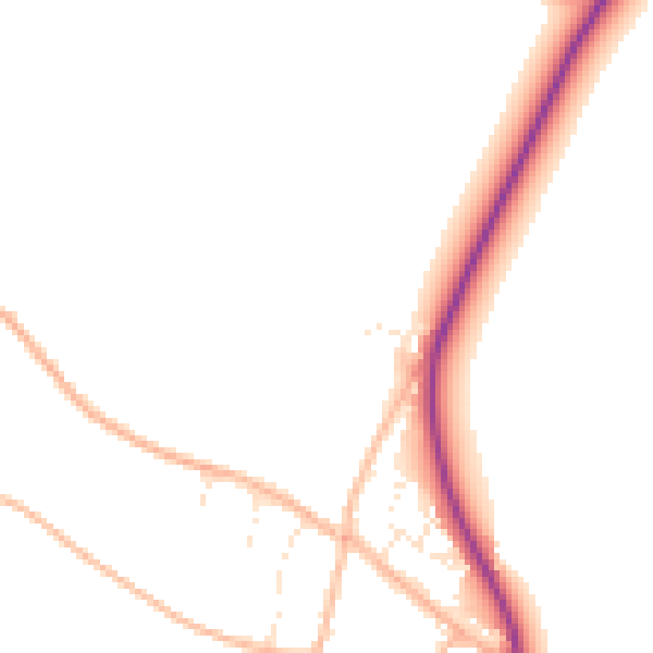 Daytime road noise heatmap for TA6 4UP