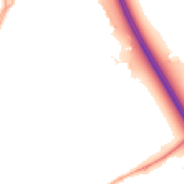 Night-time road noise heatmap for TA6 4WS