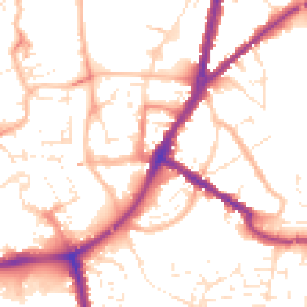 Daytime road noise heatmap for TA6 5AP