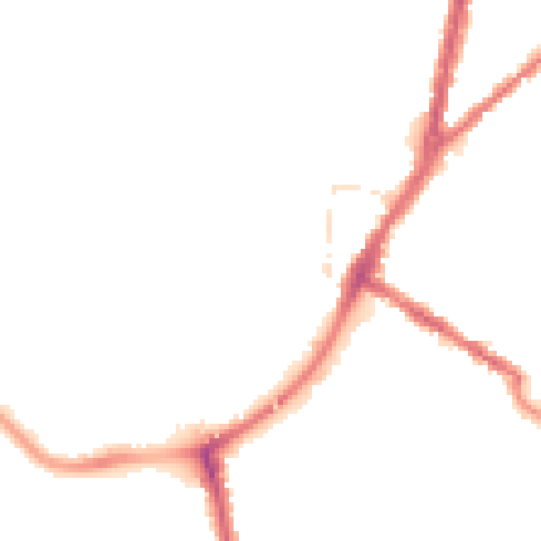 Night-time road noise heatmap for TA6 5AX