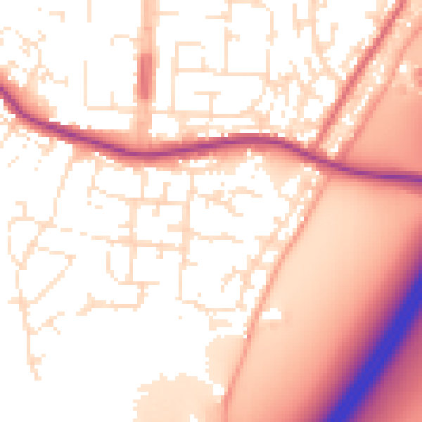 Daytime road noise heatmap for TA6 5DE