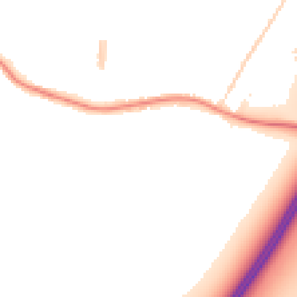 Night-time road noise heatmap for TA6 5DE