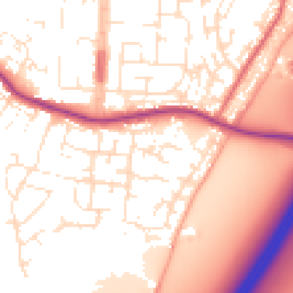 Daytime road noise heatmap for TA6 5DF