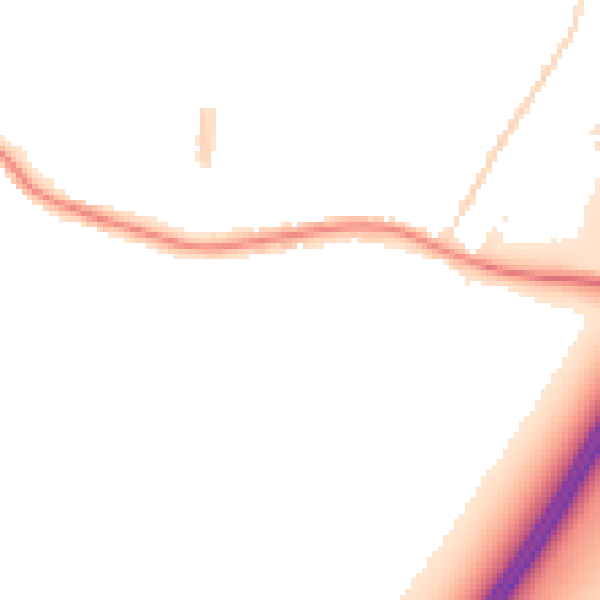 Night-time road noise heatmap for TA6 5DF