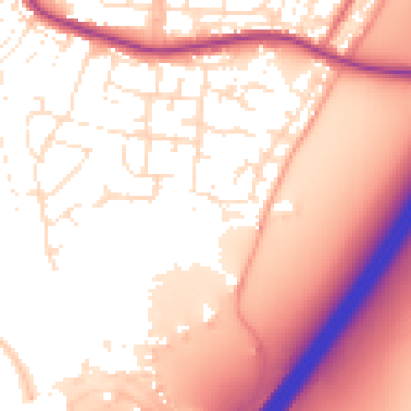 Daytime road noise heatmap for TA6 5DZ