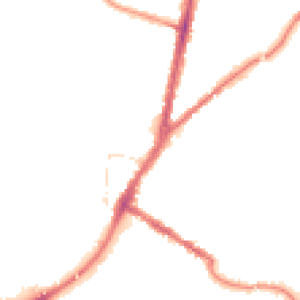 Night-time road noise heatmap for TA6 5EH