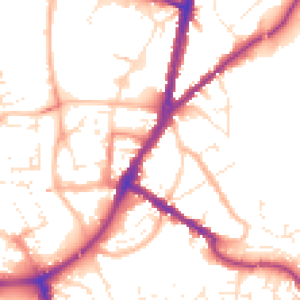 Daytime road noise heatmap for TA6 5EJ