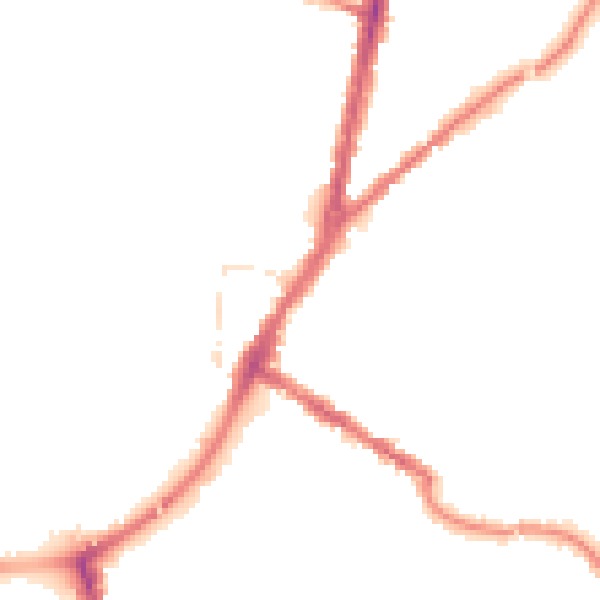 Night-time road noise heatmap for TA6 5EJ