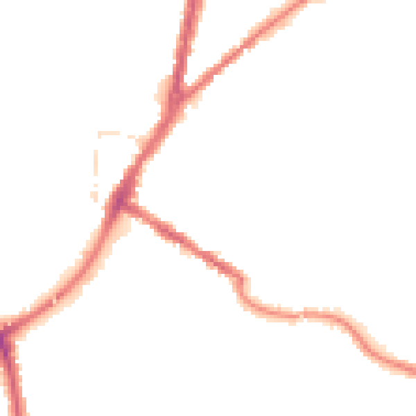 Night-time road noise heatmap for TA6 5EP