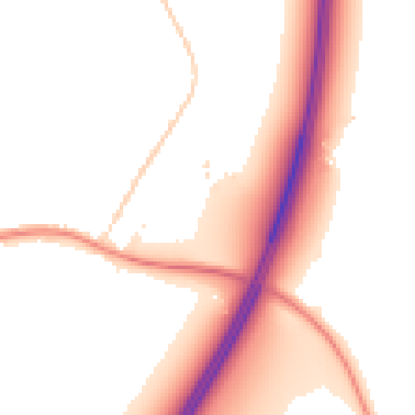 Night-time road noise heatmap for TA6 5FF