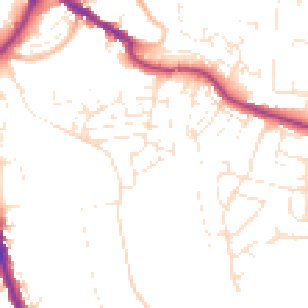 Daytime road noise heatmap for TA6 5FH