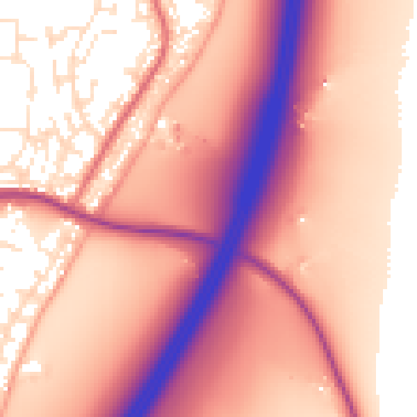 Daytime road noise heatmap for TA6 5FX
