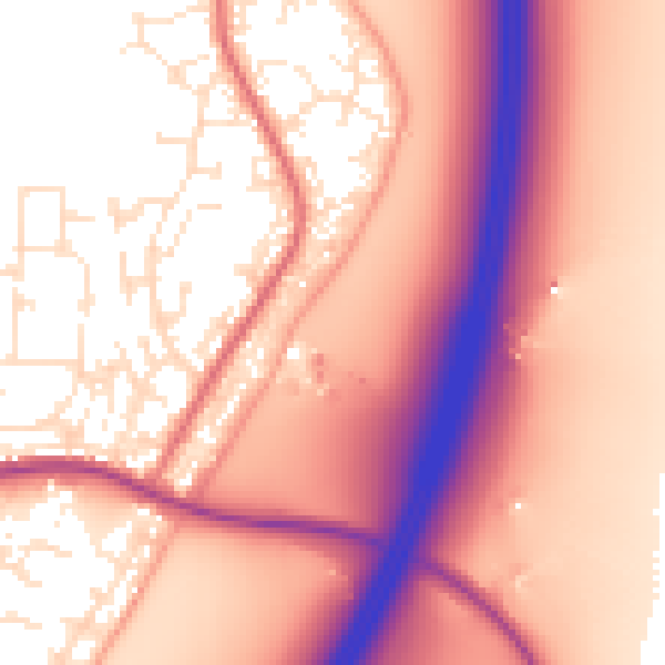 Daytime road noise heatmap for TA6 5GD