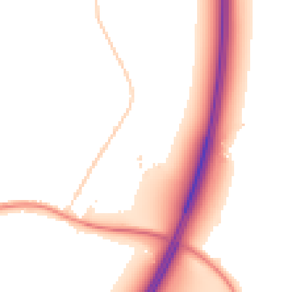 Night-time road noise heatmap for TA6 5GD