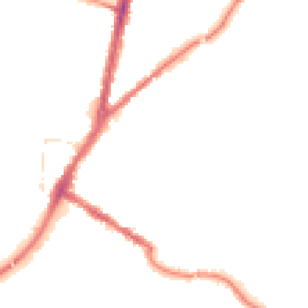 Night-time road noise heatmap for TA6 5HE
