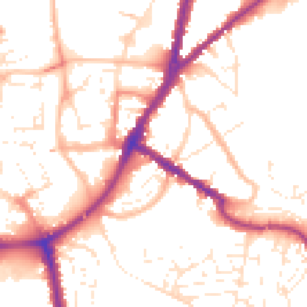 Daytime road noise heatmap for TA6 5HR