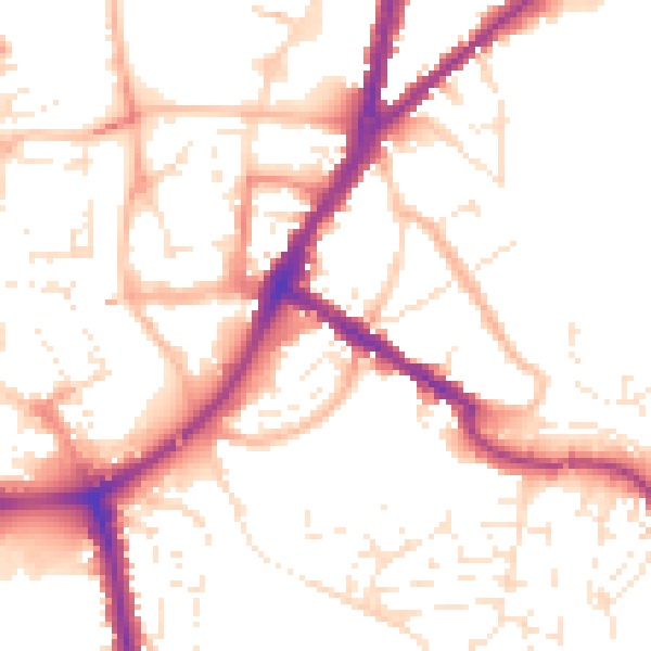 Daytime road noise heatmap for TA6 5HS