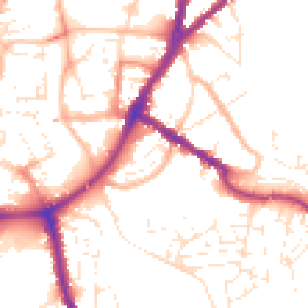 Daytime road noise heatmap for TA6 5JP