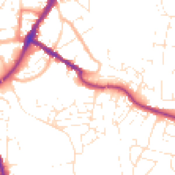 Daytime road noise heatmap for TA6 5JQ