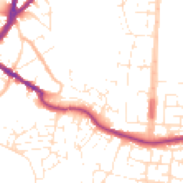 Daytime road noise heatmap for TA6 5QB