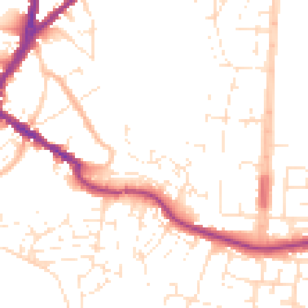 Daytime road noise heatmap for TA6 5QD