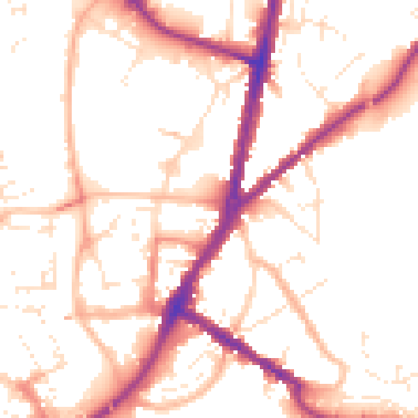 Daytime road noise heatmap for TA6 5QS