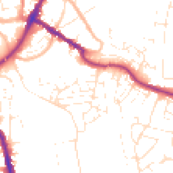 Daytime road noise heatmap for TA6 5RB