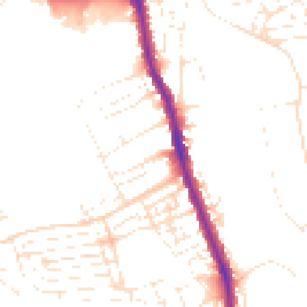 Daytime road noise heatmap for TA6 6AU