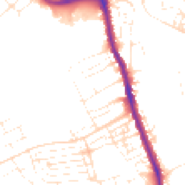 Daytime road noise heatmap for TA6 6AY
