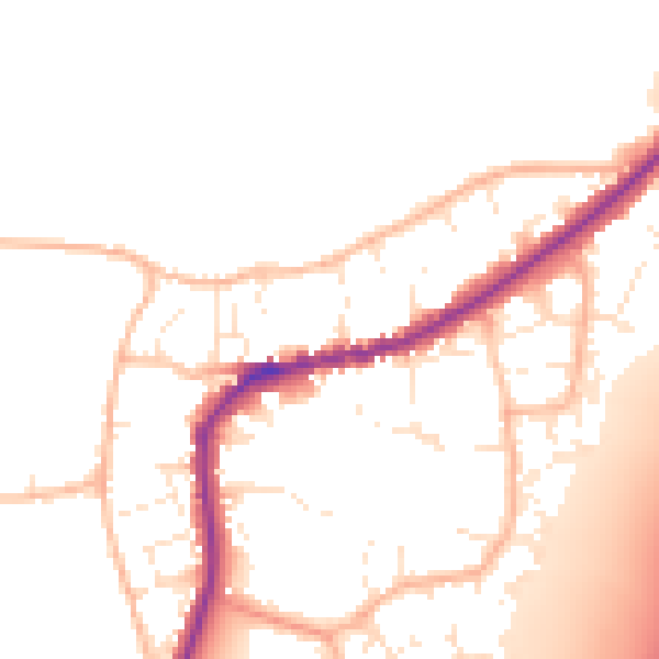 Daytime road noise heatmap for TA6 6FU
