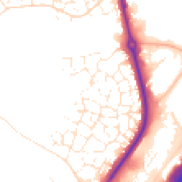 Daytime road noise heatmap for TA6 6GJ