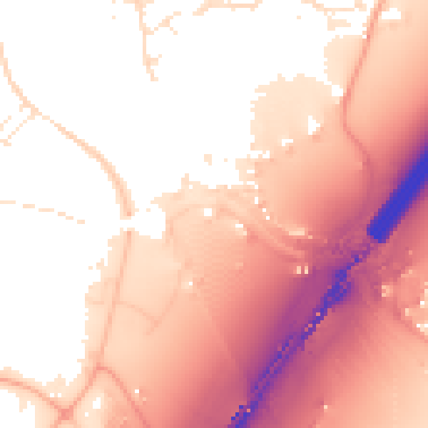 Daytime road noise heatmap for TA6 6LN
