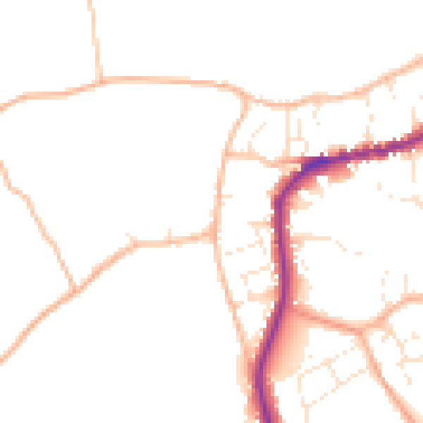 Daytime road noise heatmap for TA6 6NQ