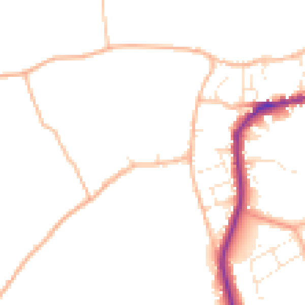 Daytime road noise heatmap for TA6 6NX
