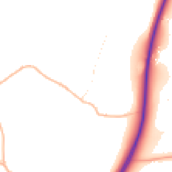 Daytime road noise heatmap for TA6 6PL