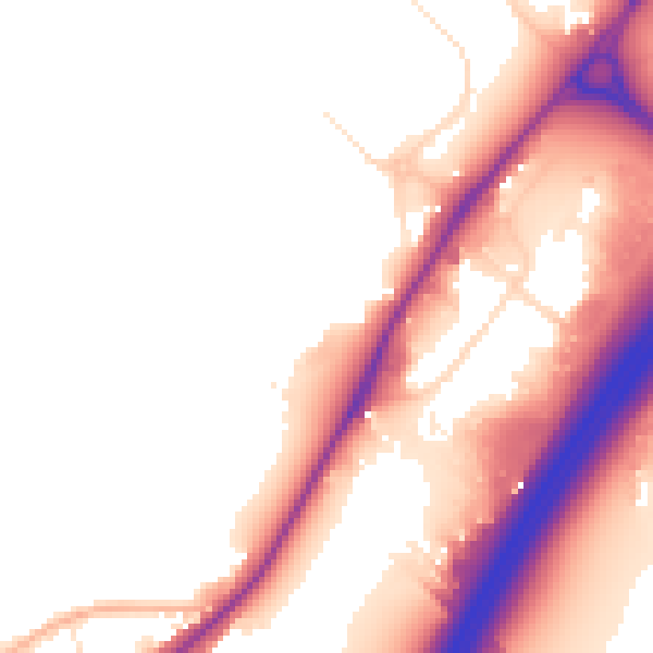 Daytime road noise heatmap for TA6 6PP