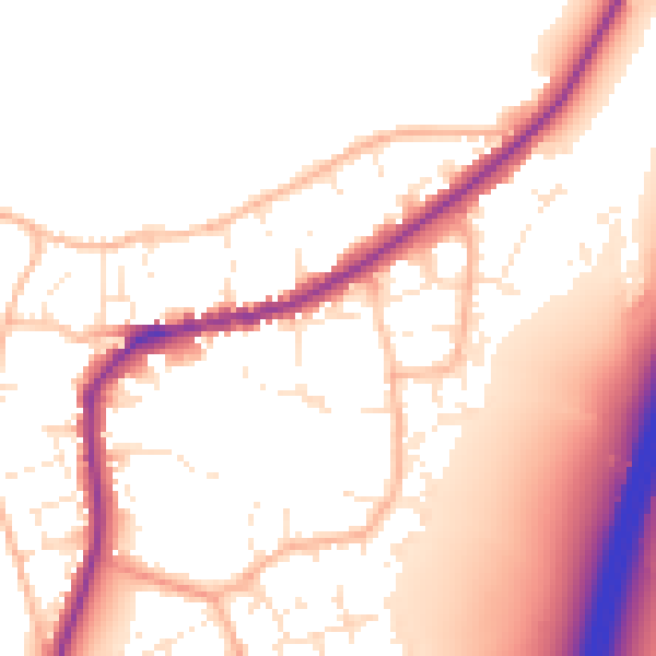 Daytime road noise heatmap for TA6 6QF