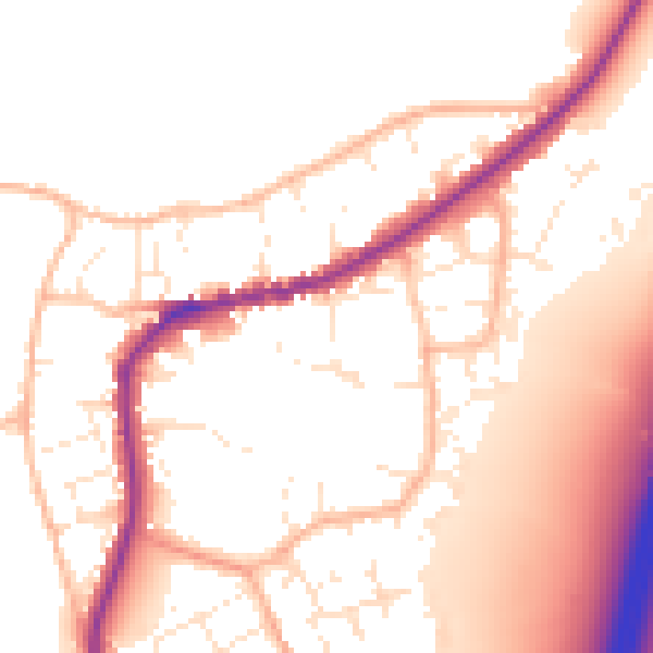 Daytime road noise heatmap for TA6 6QG