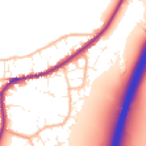 Daytime road noise heatmap for TA6 6QZ