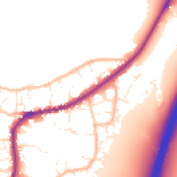 Daytime road noise heatmap for TA6 6RE