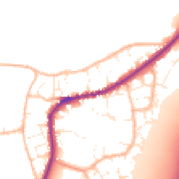 Daytime road noise heatmap for TA6 6RG